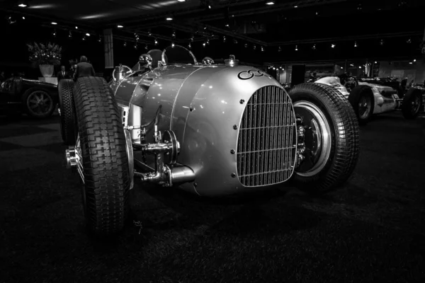 The Grand Prix racing car Auto Union Type A, 1934. Black and white.
