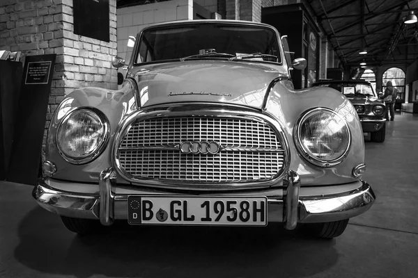 Vintage car Auto Union 1000. Black and white