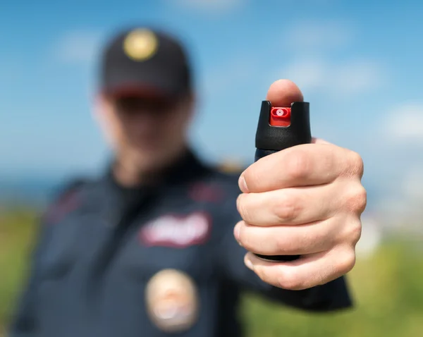 Detail of a police officer.