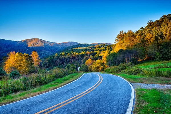 Driving through  blue ridge mountains national park