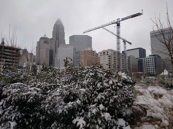 Winter storm passing through charlotte north carolina