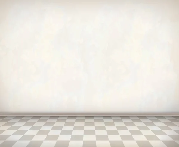 Empty Room White Wall Tile Floor