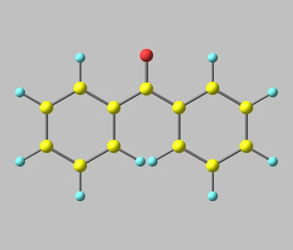Benzophenone molecule isolated on grey