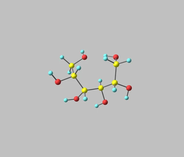 Sorbitol molecule isolated on grey