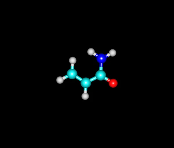 Acrylamide molecule isolated on black
