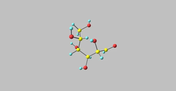 Mannose molecular structure isolated on grey