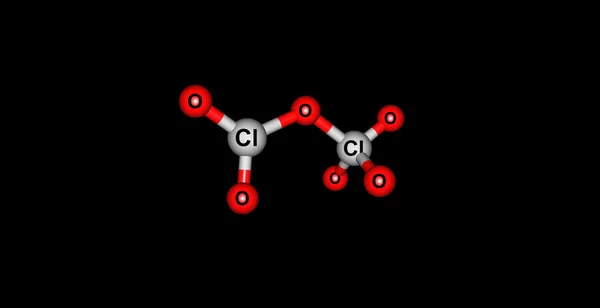 Chloryl perchlorate molecule isolated on black