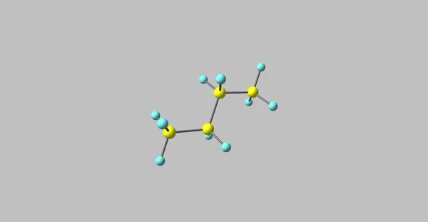 Butane molecular structure isolated on grey