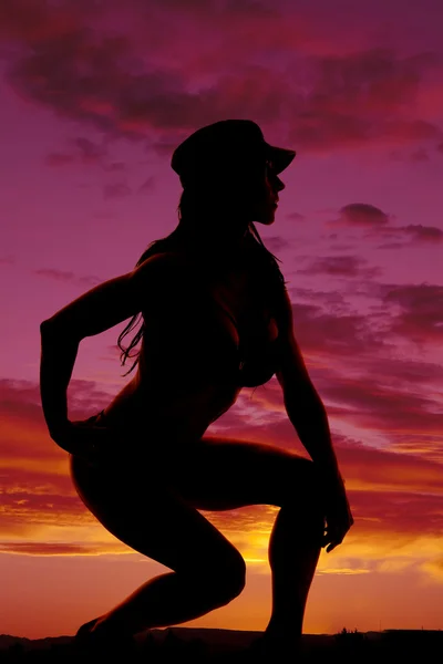 Silhouette of beautiful woman in bikini