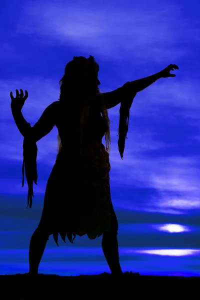 Silhouette of scary Halloween woman