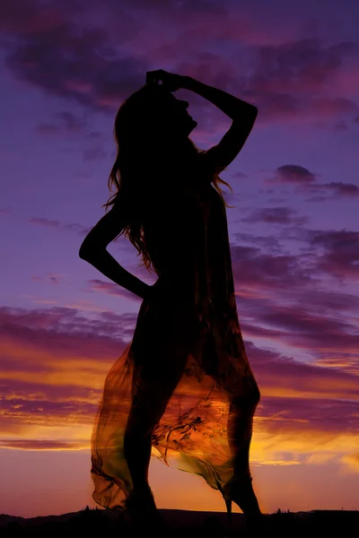Silhouette of beautiful woman outdoors