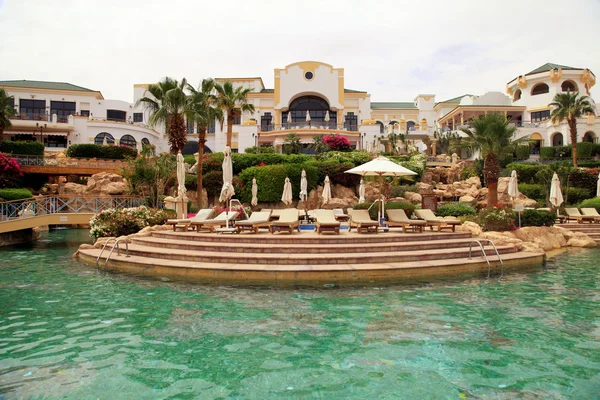 Swimming pool and tropical luxury resort hotel , Sharm el Sheikh, Egypt.