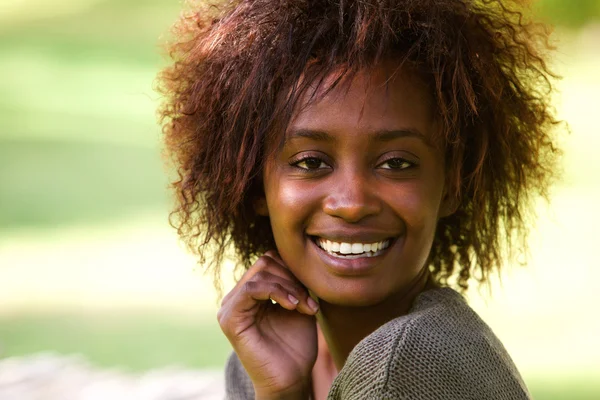 Beautiful black woman smiling