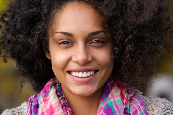 Beautiful african american woman face smiling