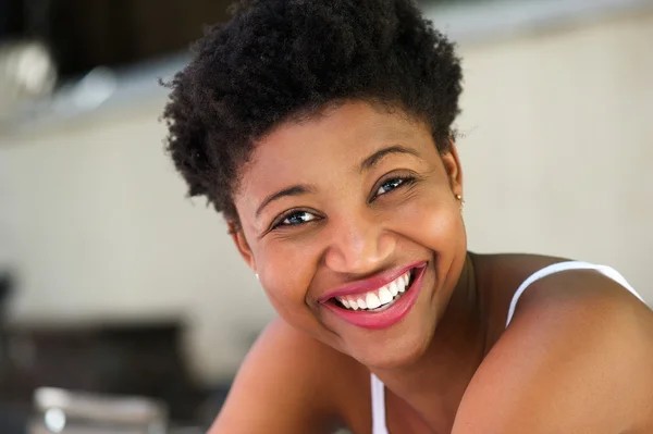 Young african american woman laughing