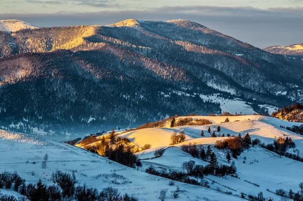 Sunrise in winter carpathians