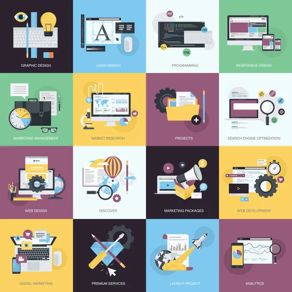 design style concept icons on the topic of graphic design, logo design ...