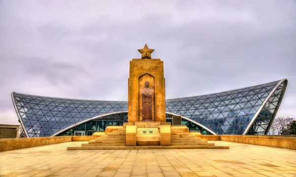 Memorial to Hazi Aslanov and station of funicular in Baku