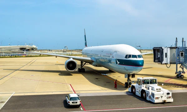 Cathay Pacific aircraft in Kansai International Airport