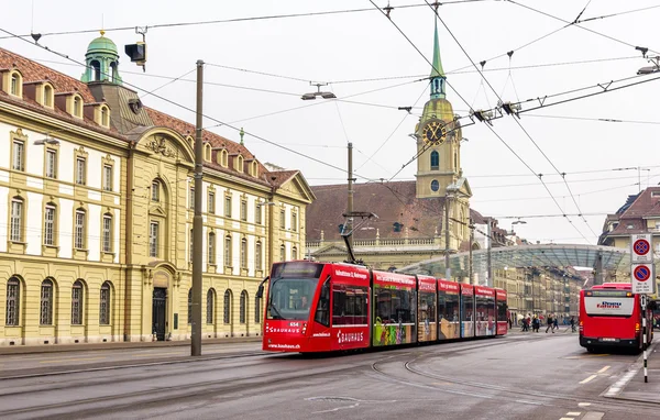 BERN, SWITZERLAND - FEBRUARY 15: Siemens Combino tram on Bubenbe