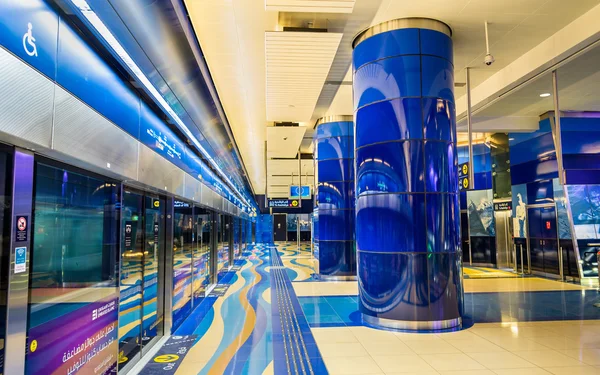 DUBAI, UAE - JANUARY 1: Interior of BurJuman metro station on Ja