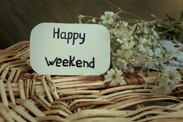 Outdoor greeting card with text - Happy weekend