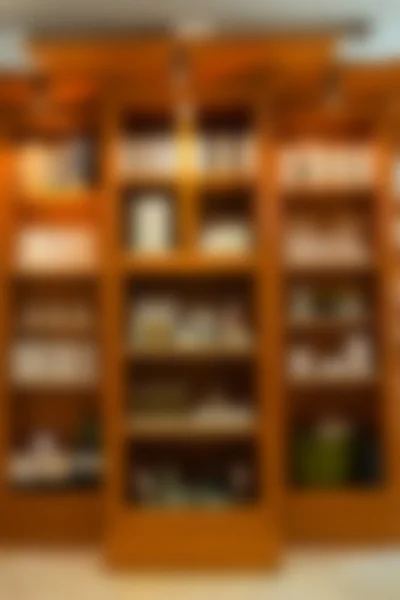 Blurred background : Product shelf in Coffee shop blur backgroun