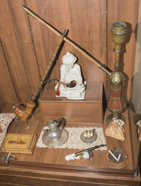 Vintage Smoking accessories in the house of a rich Cossack,end