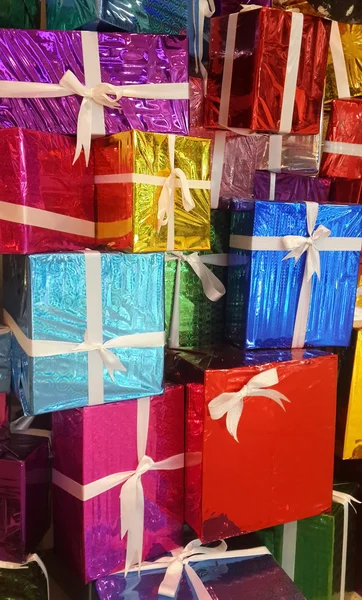 Closeup of colorful gifts box