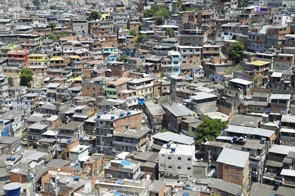 Crowded Brazilian Hillside Favela Shanty Town Rio de Janeiro Brazil