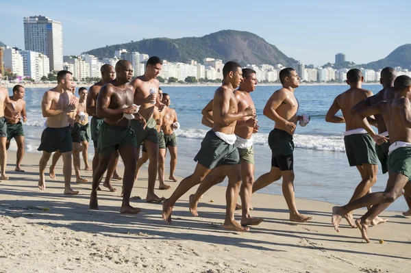 Brazilian Military Cadets Running Rio Brazil