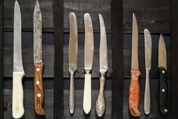 Set of old kitchen knives