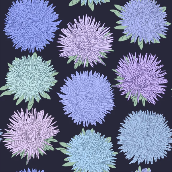 Beautiful seamless pattern with aster flowers. design for greeting card and invitation of the wedding, birthday, Valentine\'s Day, mother\'s day and other seasonal holidays