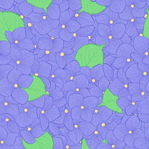 Beautiful seamless background with flower hydrangea . Hand-drawn contour lines and strokes.