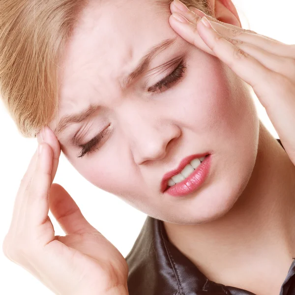 Woman suffering from head pain