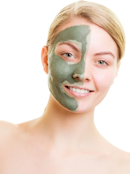 Woman with clay mud mask