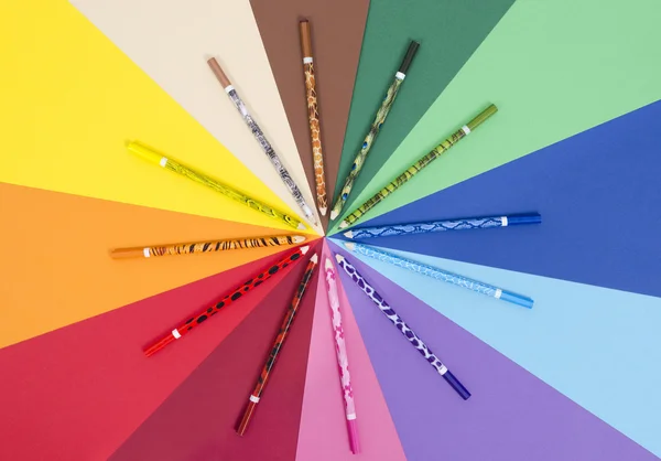 Unique design color pencils on paper.