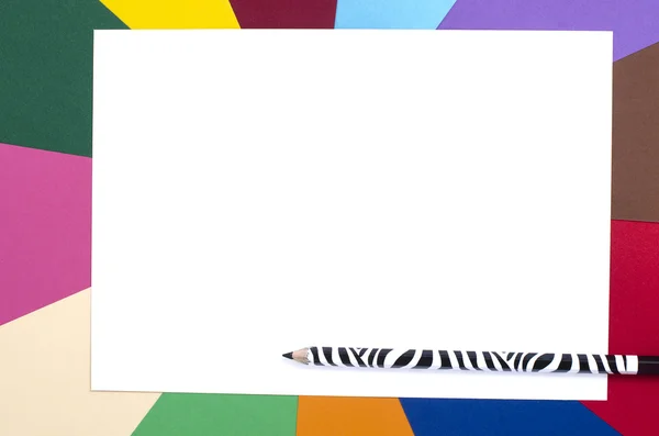 Black zebra design pencil and white sheet paper.