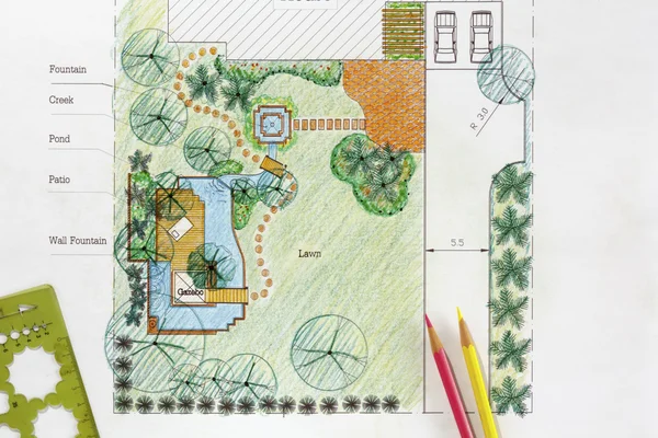 Landscape Architect design water garden plans for backyard