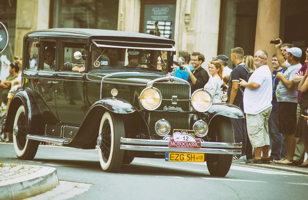 Wroclaw- August 18: Cadillac Lasalle on Motoclassic show in vintage effect, in Wroclaw, Poland on August 18, 2014.