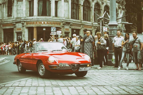 Wroclaw- August 18: Alfa Romeo on Motoclassic show on vintage effect  in Wroclaw, Poland on August 18, 2014.