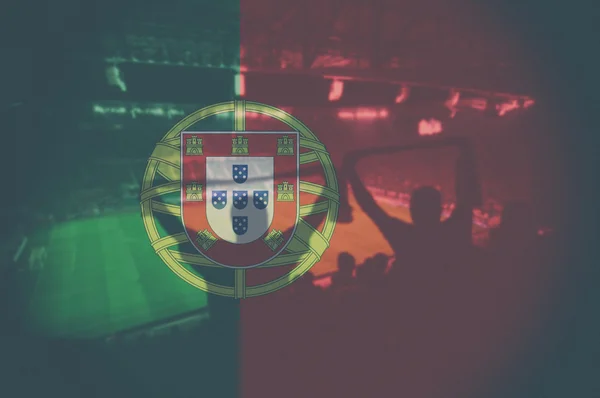 Euro 2016 stadium with blending Portugal flag