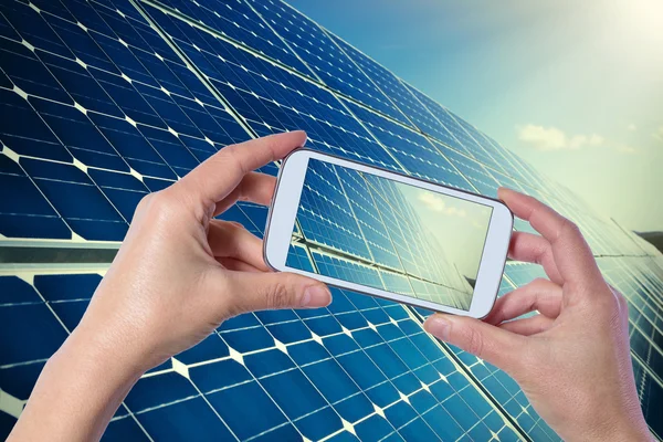 Smart phone showing solar panels