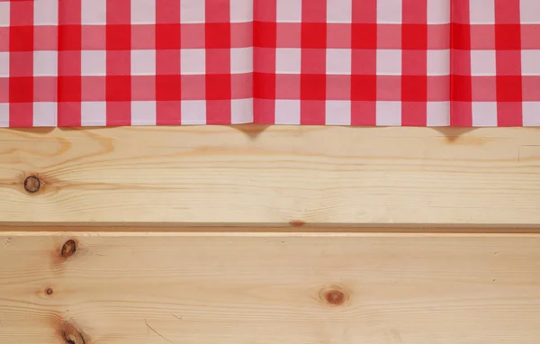 Empty wooden background with table cloth