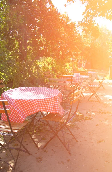 Romantic vintage Restaurant Table in summer