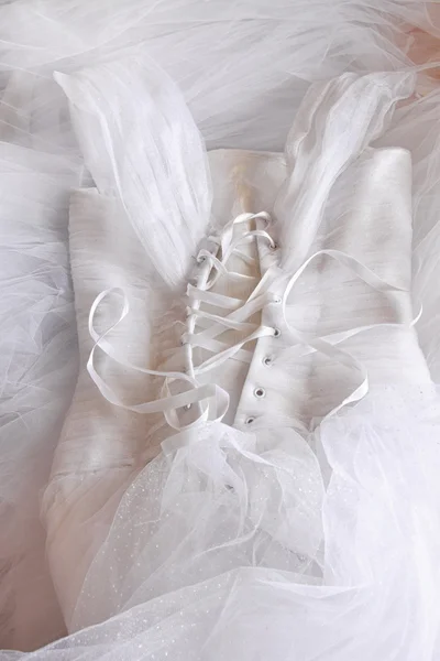Vintage wedding dress corset background. wedding concept. filtered image