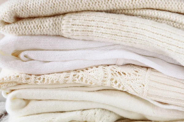 White cozy knitted sweaters