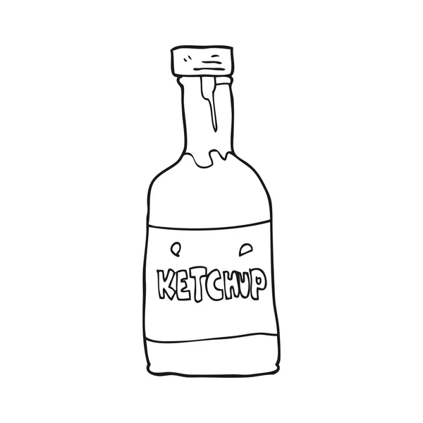 黑色和白色卡通番茄酱 - 图库矢量图像 linearte