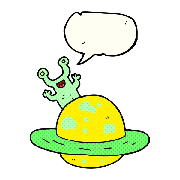 Comic book speech bubble cartoon alien planet