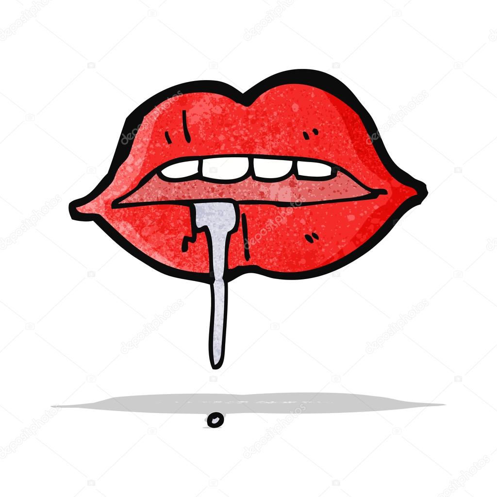 Lèvres bave de dessin animé — Image vectorielle #59643623